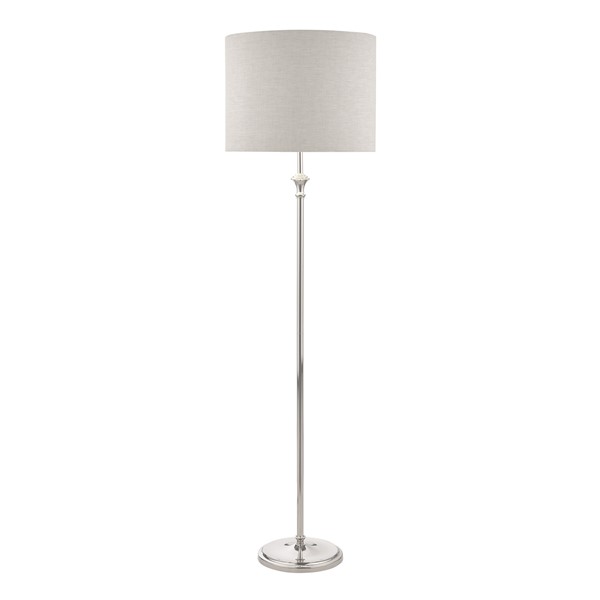 (image for) Laura Ashley Highgrove Floor Lamp Polished Nickel With Shade